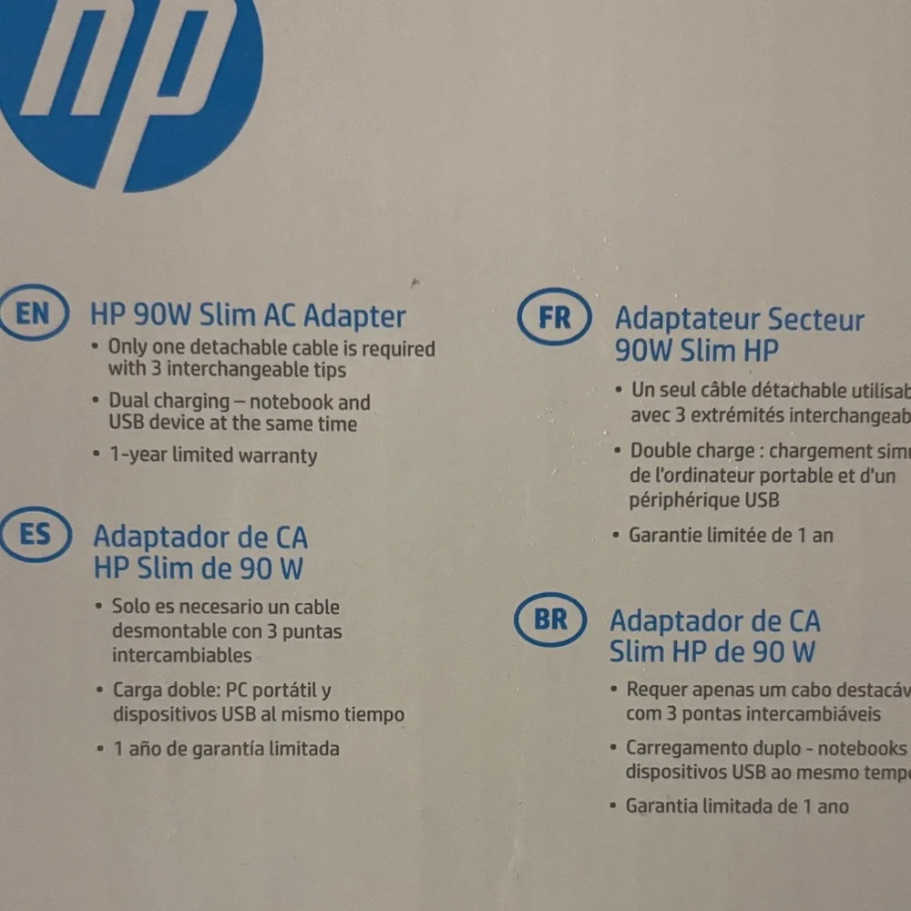 HP Slim 90W AC Adapter - Black